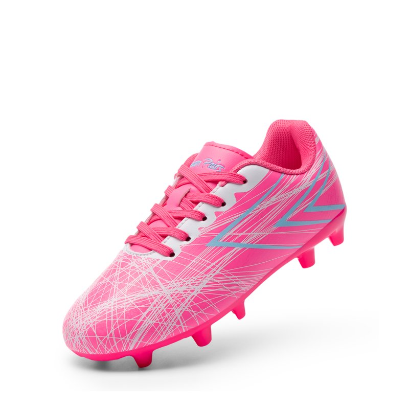 Dream Pairs Kids Soccer Cleats - Youth Firm Ground Football Shoes, Hot Pink