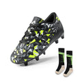 Dream Pairs Youth Soccer Cleats with Socks - Boys Girls Kids Football Shoes (Black/Neon/Green) Variation 3