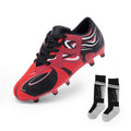 Dream Pairs Kids Soccer Cleats Youth Firm Ground Red/Black, Toddler & Little Kid