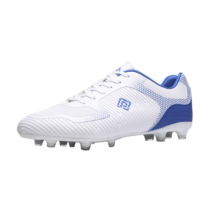 Dream Pairs Men’s Soccer Cleats Firm Ground Outdoor Shoes White/Royal 12