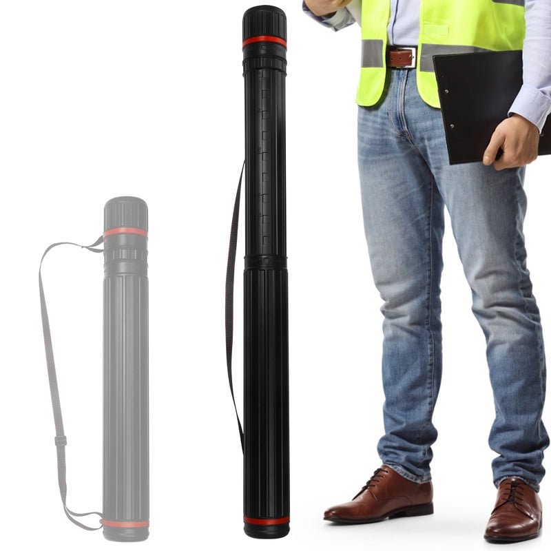 Extendable Waterproof Poster Tube with Shoulder Strap - 25 to 40 Inch Art & Blueprint Storage