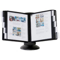 Desktop Reference Display System with 10 Double-Sided Letter-Size Panels - Black