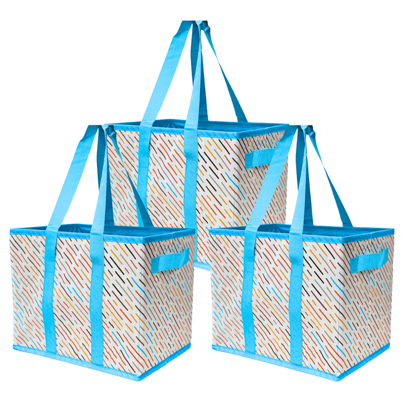 Collapsible Storage Totes 3-Pack - Heavy Duty Moisture-Resistant Reusable Bags
