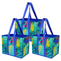 Collapsible Tote Bags Set of 3 - Heavy Duty Reusable Storage & Shopping Totes