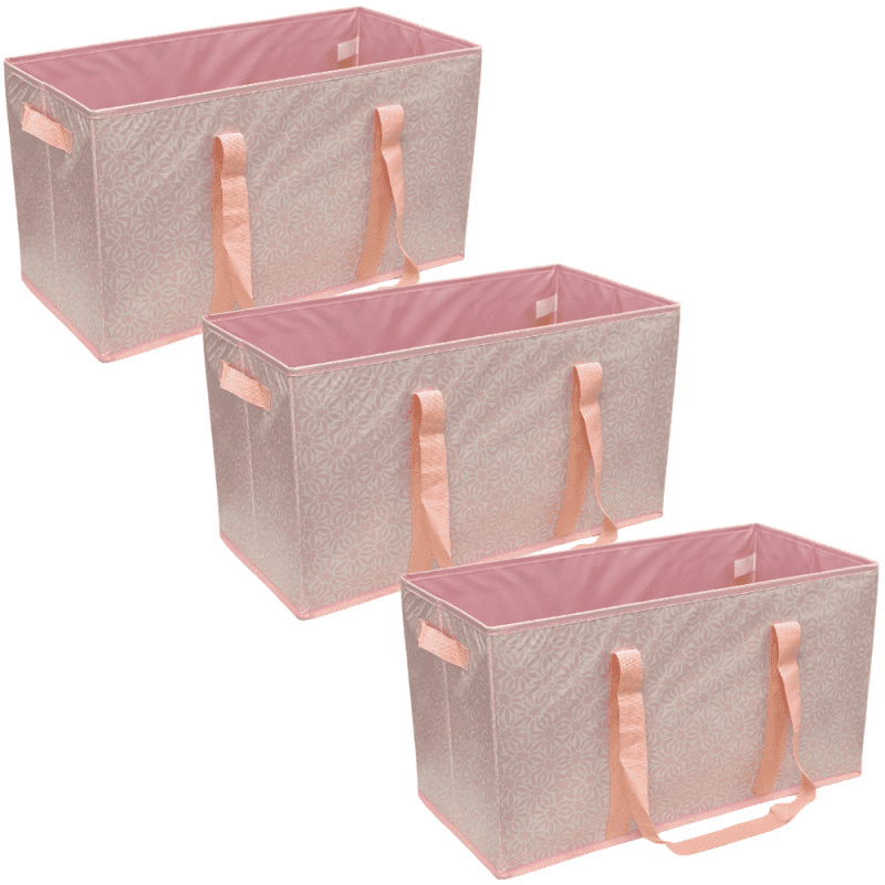 Large Collapsible Tote Bags 3-Pack - All-Purpose Storage & Shopping Totes