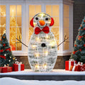 Christmas Snowman Outdoor Decor Set - Illuminated Yard Garden Holiday Scene