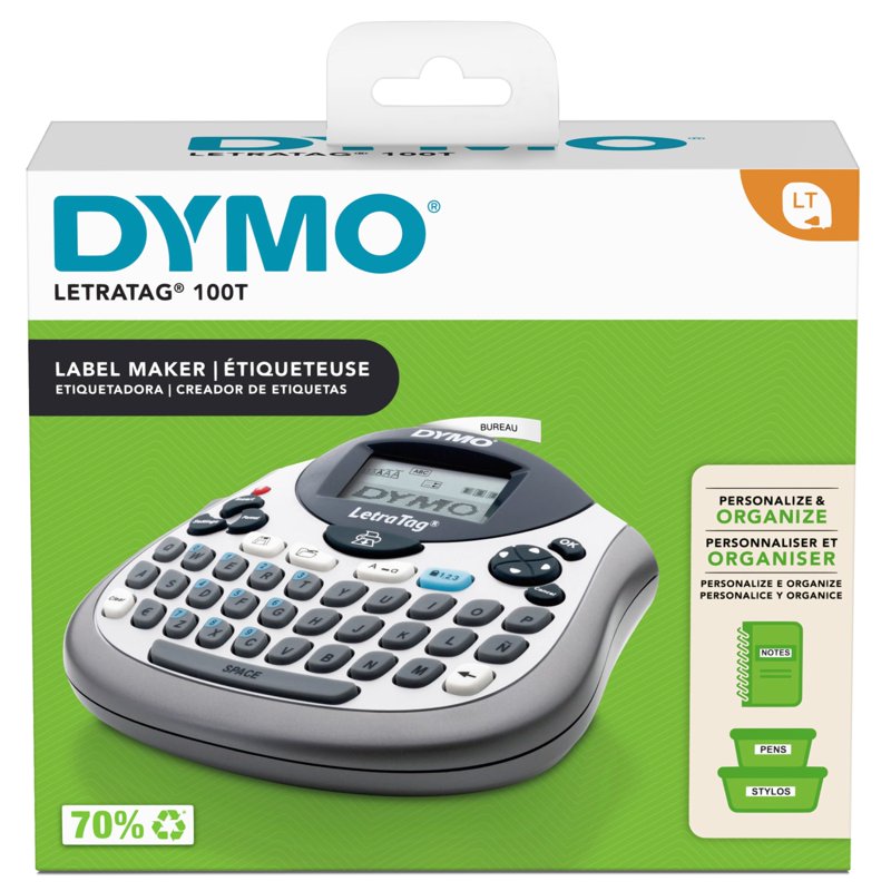 QWERTY Label Maker for Home & Office - Includes Black on White Labels