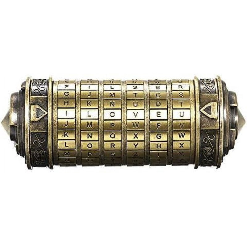 Mini Cryptex Lock Box for Jewelry & Gifts - Password Cylinder, Antique Bronze & Black