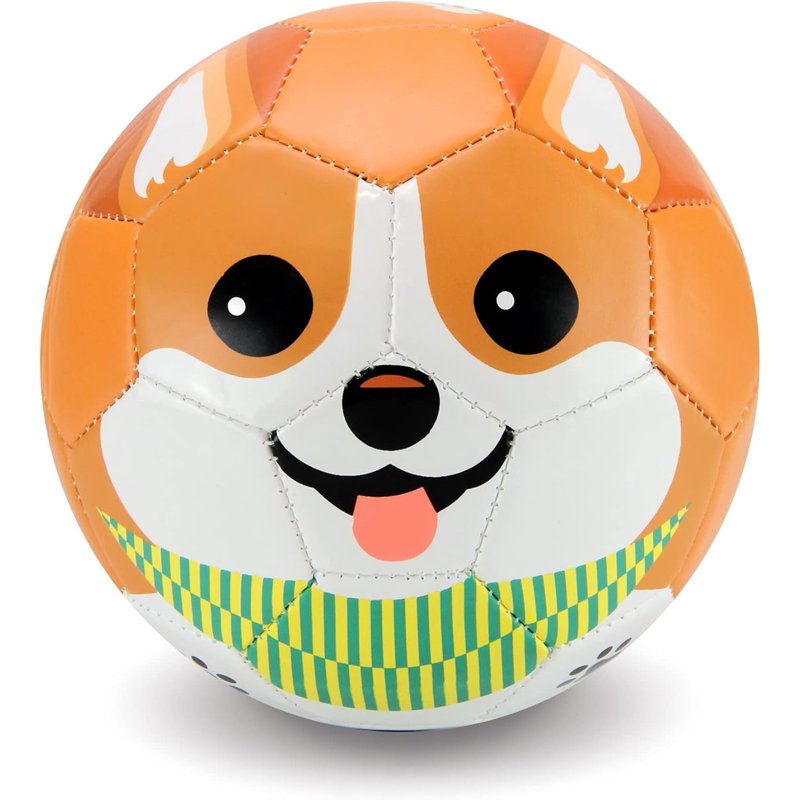 Daball Kid Size 1 Soccer Ball with Pump - Corgi Dog Variation (Ages 1-3)