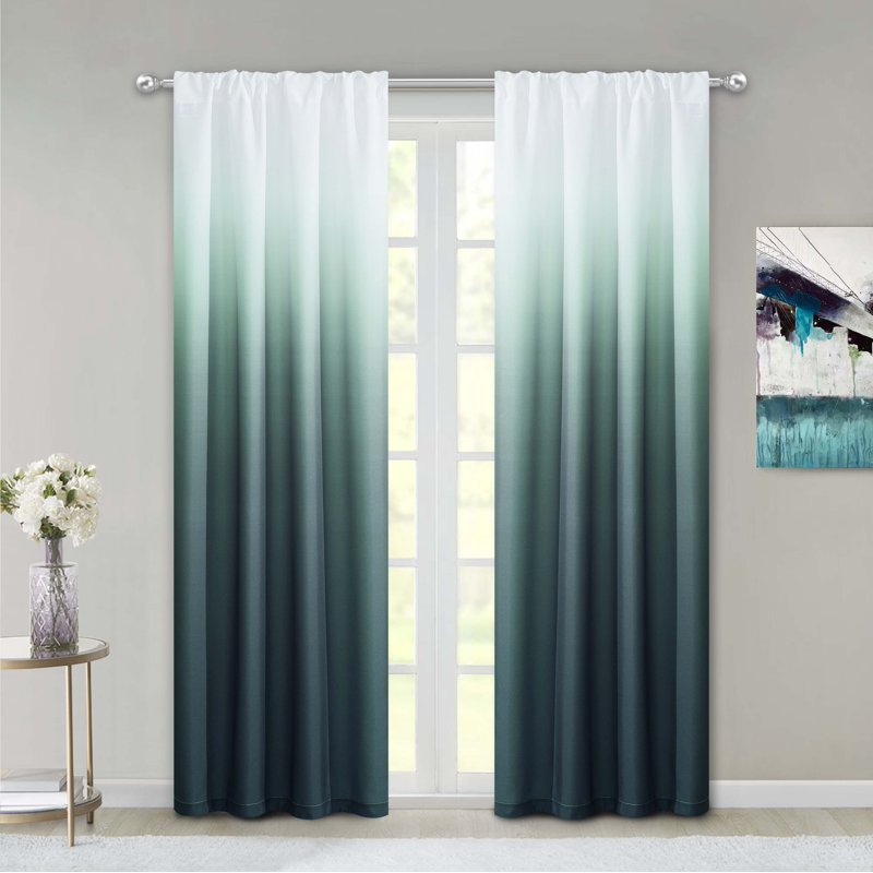 Dainty Home Ombre Rod Pocket Curtain Panel Pair - Multiple Colors