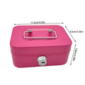 Small Metal Cash Box with Lockable Cover, Key Lock, Portable Money Organizer for Kids