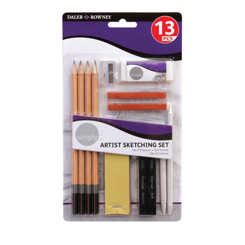Sketching Pencils Set with Pastels Charcoal & Accessories - Art Kit for Beginners