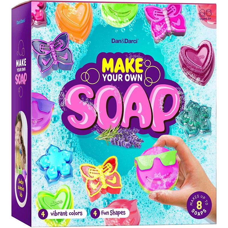 Kids Soap Making Kit - STEM Craft Activity for Ages 6-12, Includes 8 Soaps & Molds