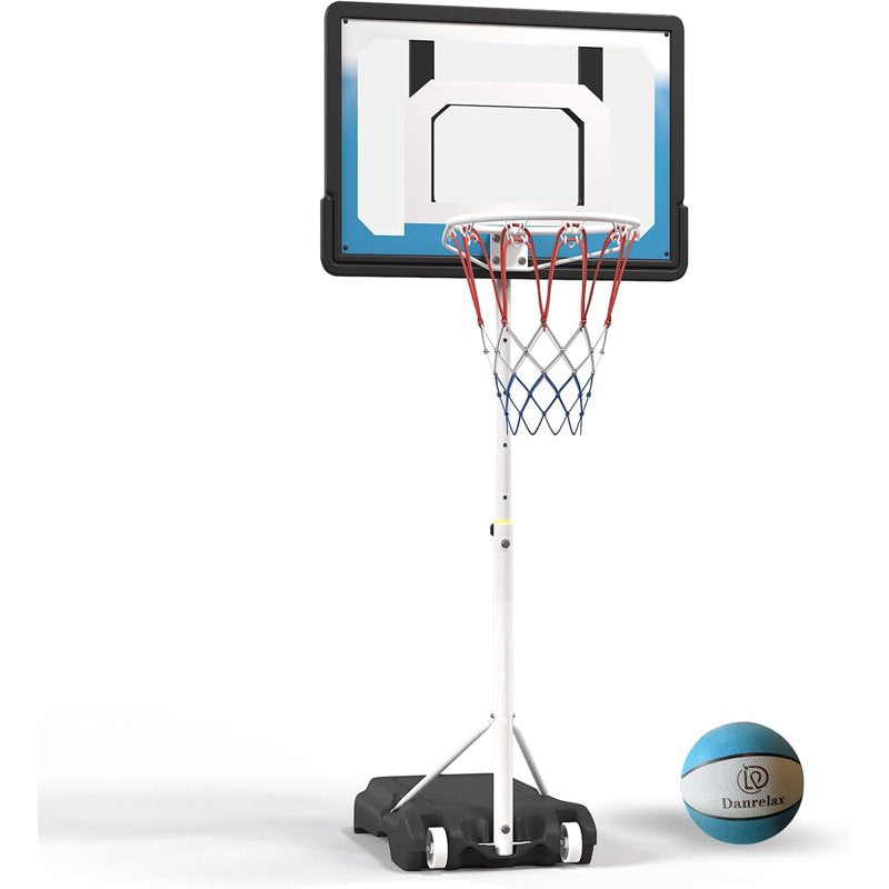 Adjustable Pool Basketball Hoop with Water Base and Ball - Indoor & Outdoor