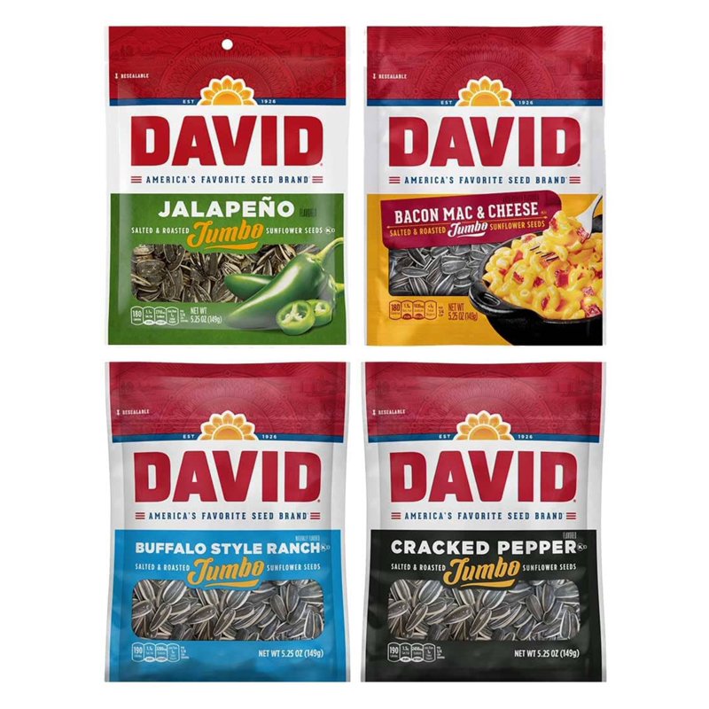 Sunflower Seeds Variety Pack with 4 Flavors - 5.25 oz Bags, Snack Assortment