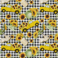 Cotton Sunflower Vase Fabric 44" Wide for Quilting Sewing & Crafts