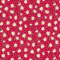 Cotton Fabric Daisies Red 44-Inch Wide 1 Yard for Quilting & Sewing