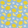 Poly-Cotton Lemon Toss Fabric 44" x 2 Yards - Blue for Crafts & DIY Projects