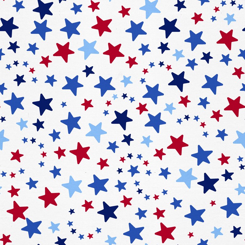 Red White Blue Star Fabric 44-Inch Wide 2 Yards Cotton Craft Material