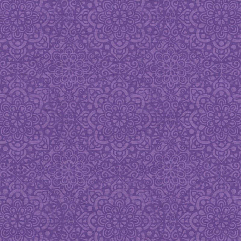 Lavender Cotton Quilt Fabric by the Yard - Waverly Amadora Medallion 44" Wide