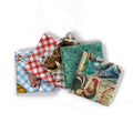 Cotton Fabric Fat-Quarter Bundle 18x21 Inches - Multi-Color for Quilting & Sewing, 5 Pieces