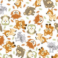 Cotton Flannel Fabric 1.5 Yard Pre-Cut for Quilting & Crafts - Woodland Buddies