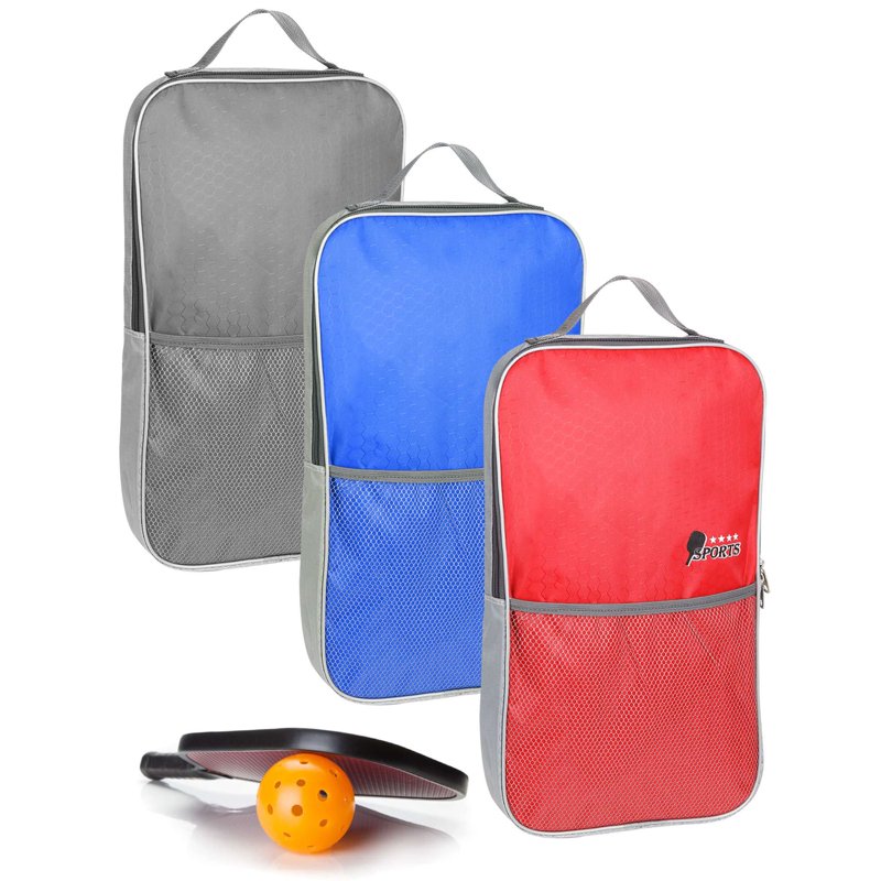 Deago Pickleball Sling Bag — Red, 2 Paddles & 4 Balls, Adjustable Strap