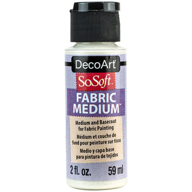 DecoArt SoSoft Fabric Medium 2 oz - Transparent Acrylic Basecoat for Textiles