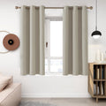 Room Darkening Grommet Curtains Set for Bedroom and Nursery - Thermal Insulated Solid Window Drapes