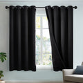 Thermal Blackout Room Darkening Curtains - Noise Reducing, Modern Drape, 2 Panels