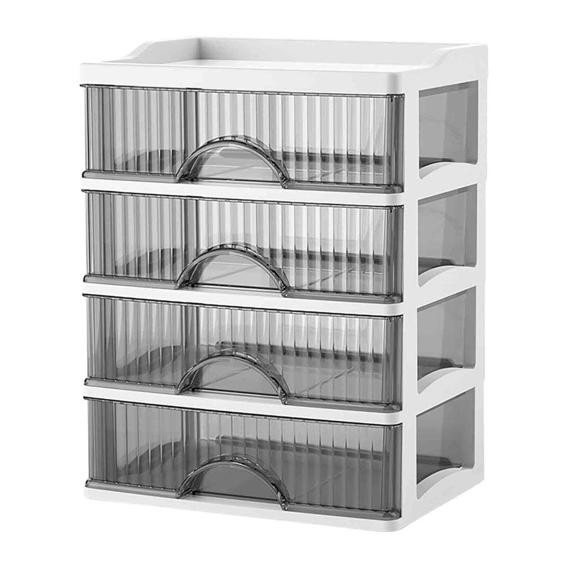 Clear Plastic Drawer Storage Organizer Box with Multiple Compartments for Desk, Vanity, Bathroom, and Kitchen