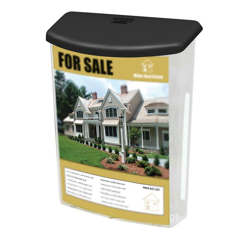 Outdoor Literature Box Weatherproof Clear Document Box for Poles and Posts
