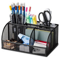 Deli Mesh Desktop Organizer with 7 Compartments for Office Supplies - Black