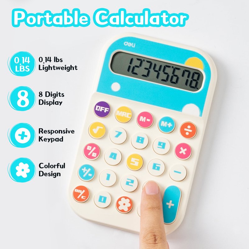 Portable Pocket Calculator with Large Display for School and Office