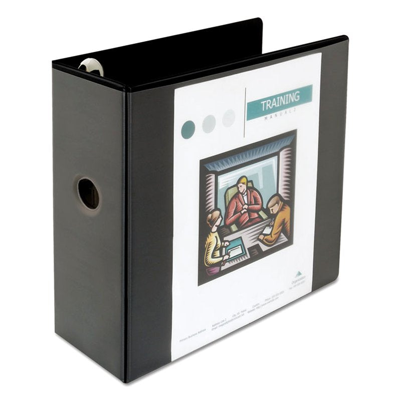 Deluxe 5-Inch Capacity View Binder with D-Rings - Black, 3 Pack