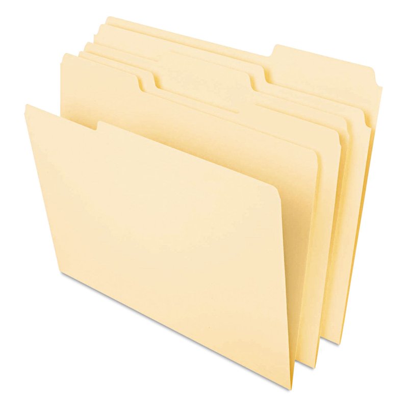 Heavyweight File Folders Assorted 1/3-Cut Tabs Legal Size Manila Pack of 50