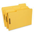 Legal Size Reinforced Top Tab Folder with Fasteners - Yellow, 50 Pack