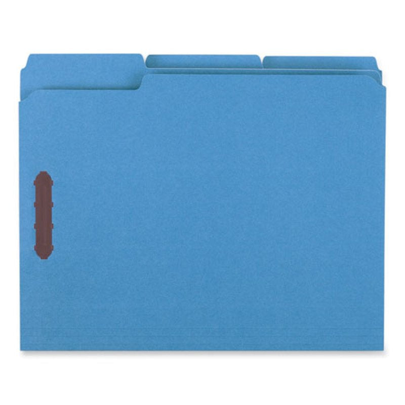 Reinforced Top Tab File Folders with Fasteners - Letter Size, Blue, 50 Pack