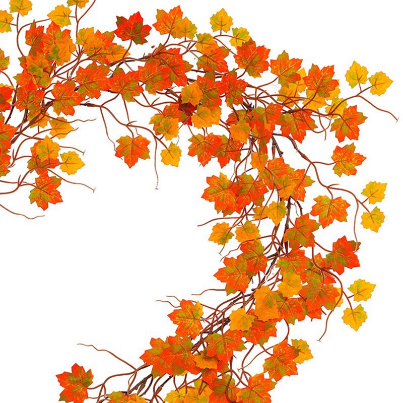 Halloween & Thanksgiving Maple Leaf Garland 78 Inch Artificial Fall Decor