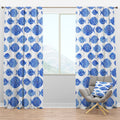 Nautical Blackout Curtain Panel - Coastal & Sea Shore Pattern, Multiple Sizes & Shapes