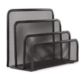 Vertical Metal Mesh Desk Mail Organizer with 3 Compartments - Small Letter Sorter for Home Office