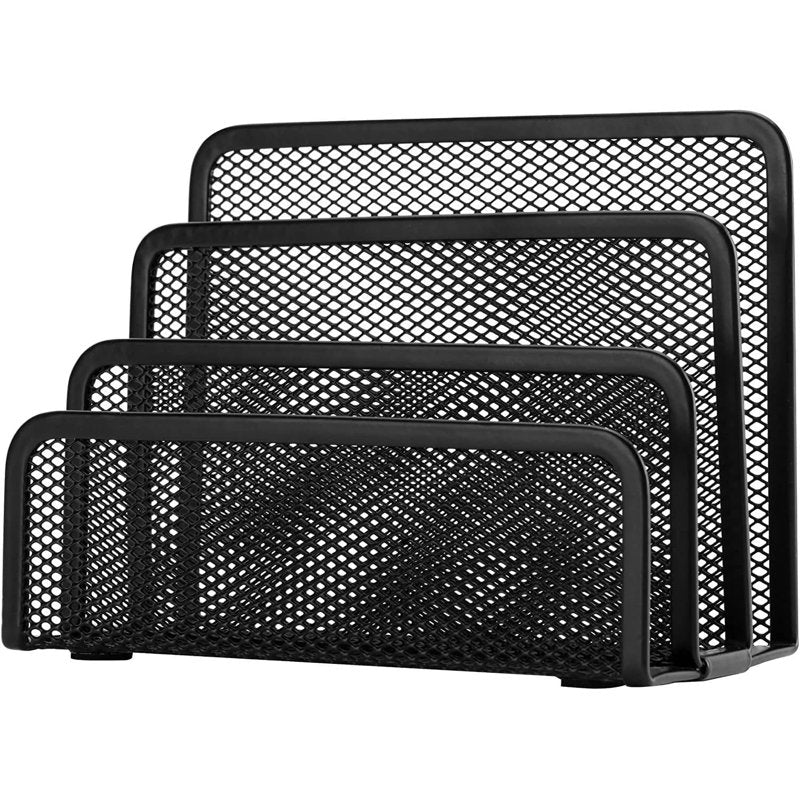 Desk Mail Organizer, Small Metal Mesh Letter Holder for Office & Home