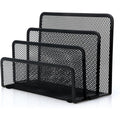 Desk Mail Organizer with 3 Metal Mesh Compartments - Office & Home File Holder