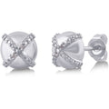 Diamond Accent Silver Tone X Stud Earrings - Trendy Jewelry for Men & Women
