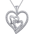Diamond Accent Silver Heart Pendant Necklace with 18-Inch Chain