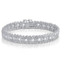 Diamond Accent Leaf Bracelet - Silver Tone Over Brass, 7.5 Inch