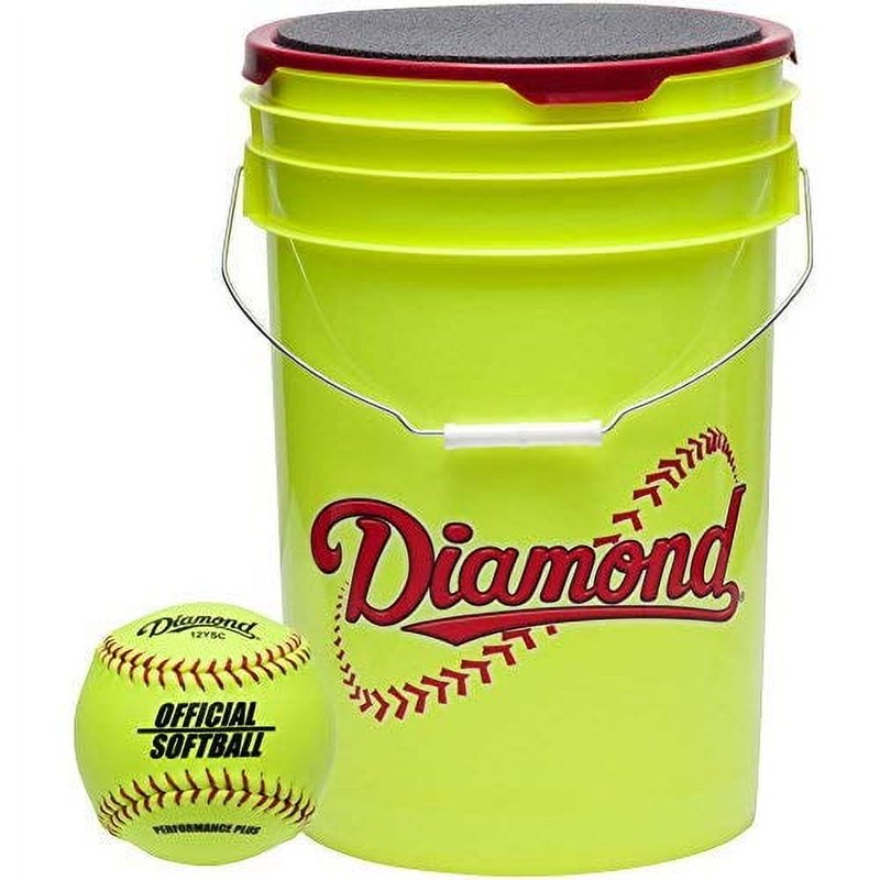 Softballs with Bucket - 12 Inch Youth Fastpitch Softballs Set