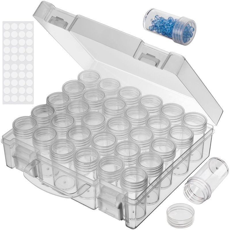 Diamond Painting Storage Containers Bead Organizer with 30 Grids - Clear Craft Storage Box
