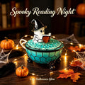 Halloween Ghost Night Light with Bathtub Figurine - Reading Book Lamp for Desk & Home Decor
