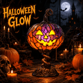Halloween Stained Glass Pumpkin Table Lamp 9 Inch Jack O Lantern Desk Light